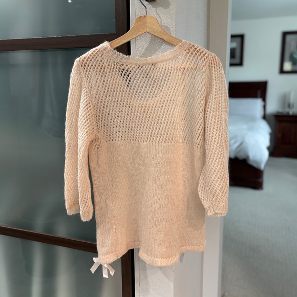 American Rag Wool/Mohair Blend Sweater - Blush/Cream Size L/XL - Picture 3 of 9